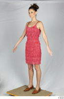  Photos Woman in Pink Dress 1 20th century Historical Pink dress a poses whole body 0002.jpg